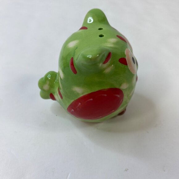 TII Collections Ceramic Red Green Speckled Owl Salt & Pepper Shaker Set - Picture 6 of 10
